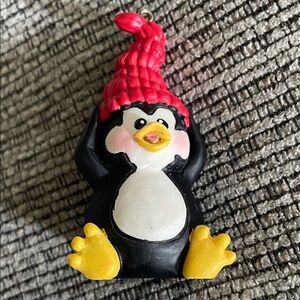 Vintage House of Lloyd Charming Penguin Ornament with Red Hat for Christmas